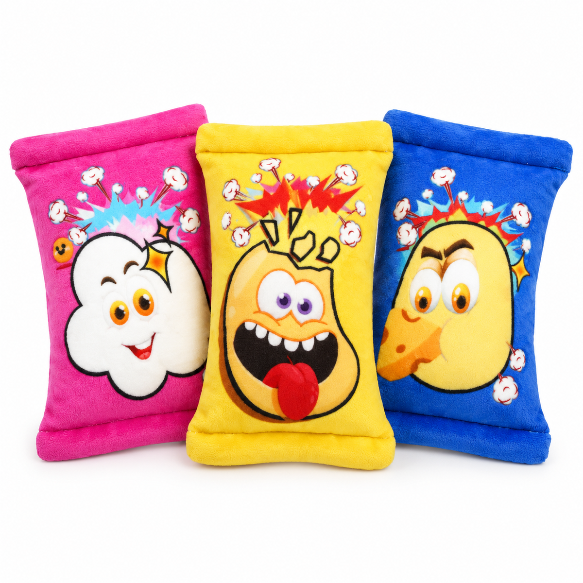 LitterBond Crinkle Chip Bag Kickers, assorted 3-pack on a white background