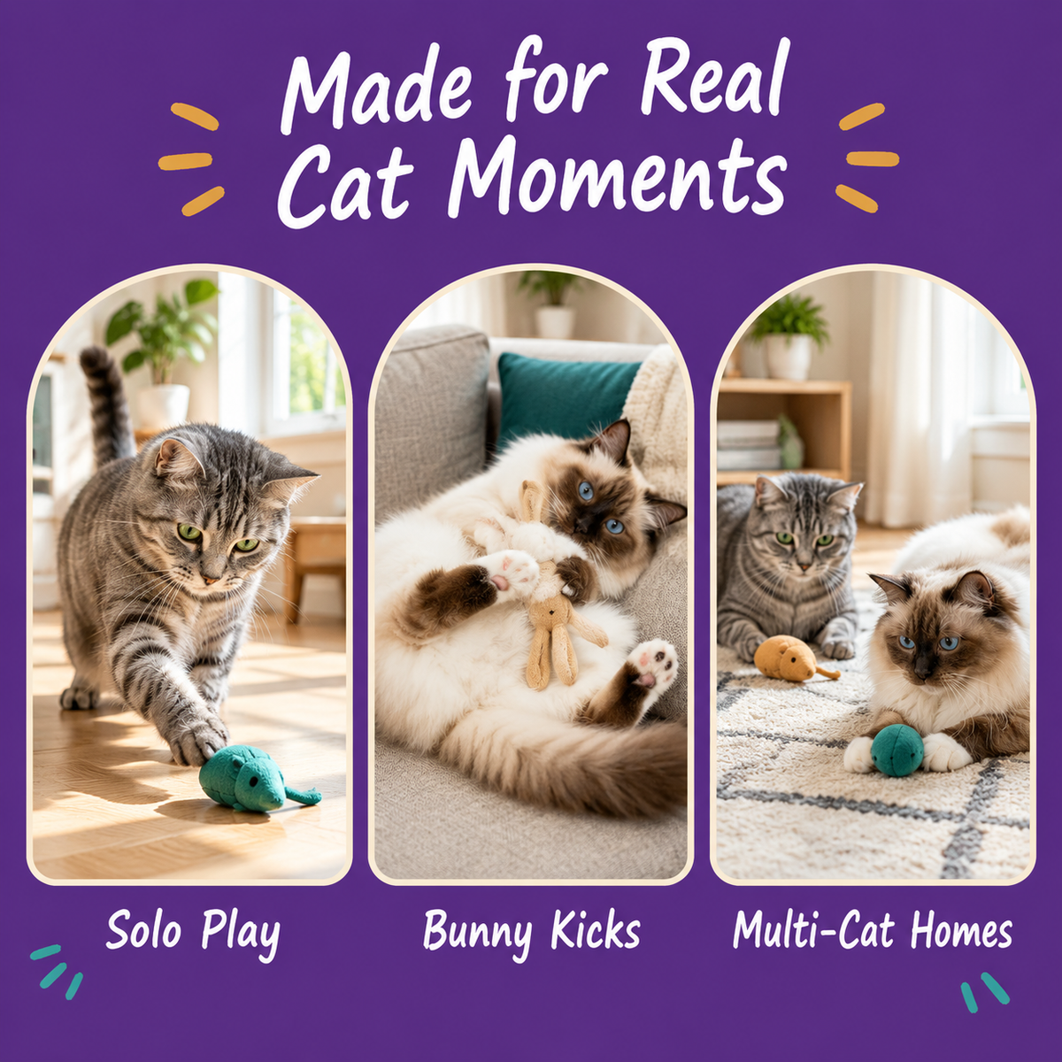 Real cat moments with LitterBond Knit Critter Catnip Toys