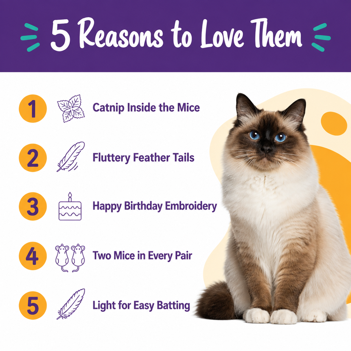 5 reasons to love LitterBond Happy Birthday Catnip Mice