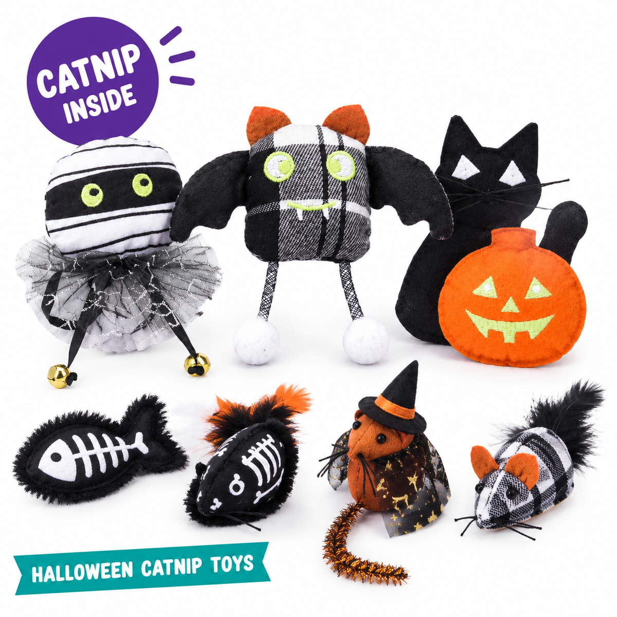 LitterBond Halloween Catnip Toys: catnip inside, halloween catnip toys
