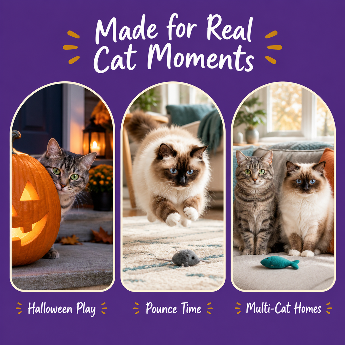 Real cat moments with LitterBond Halloween Catnip Toys