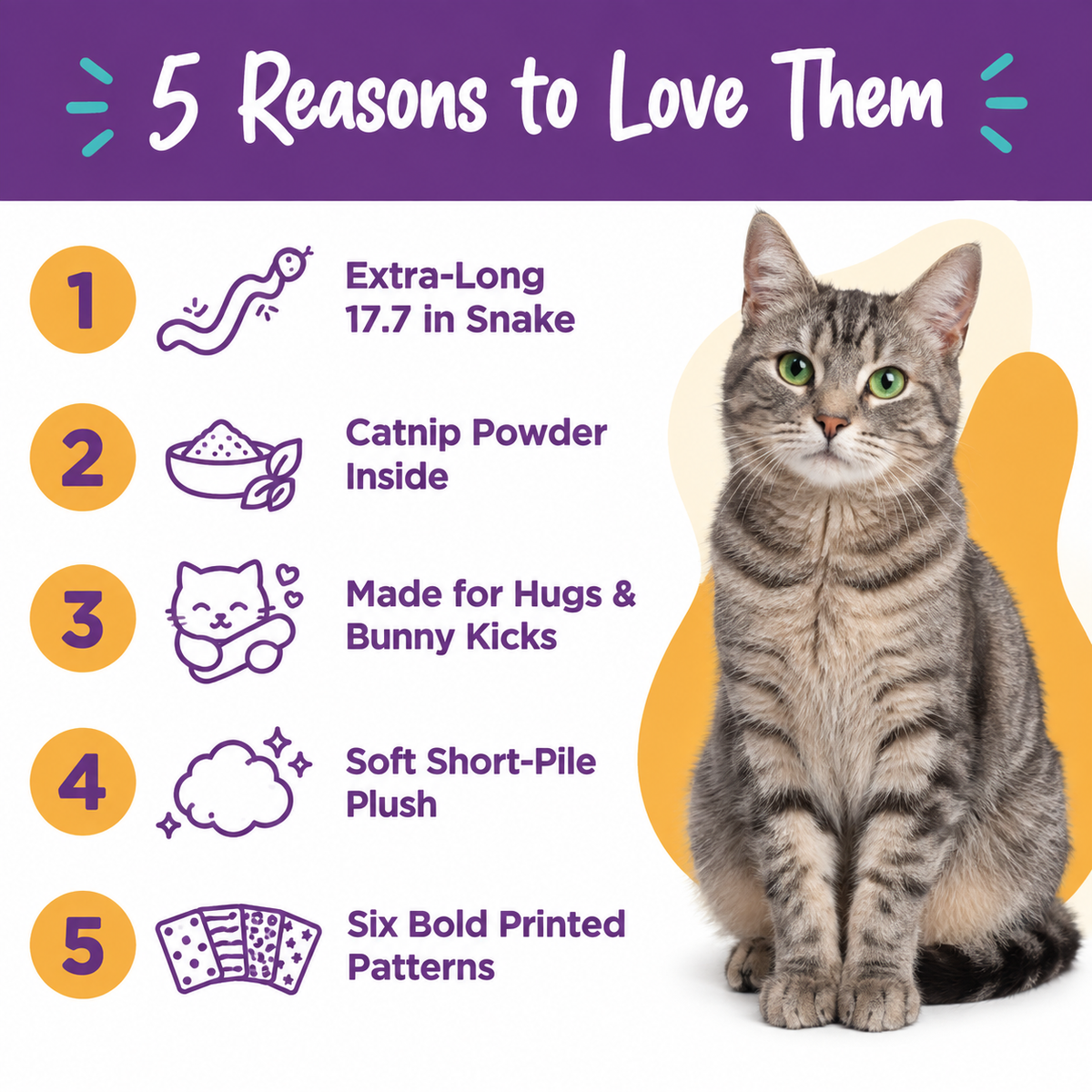 5 reasons to love LitterBond Catnip Snake Kickers