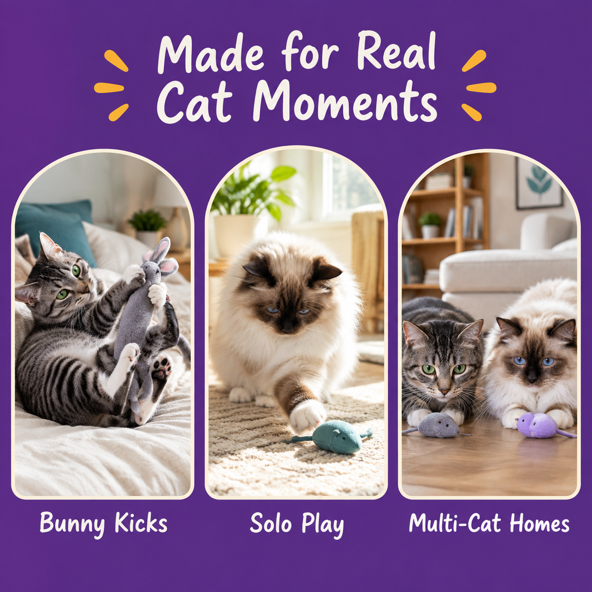 Real cat moments with LitterBond Catnip Snake Kickers