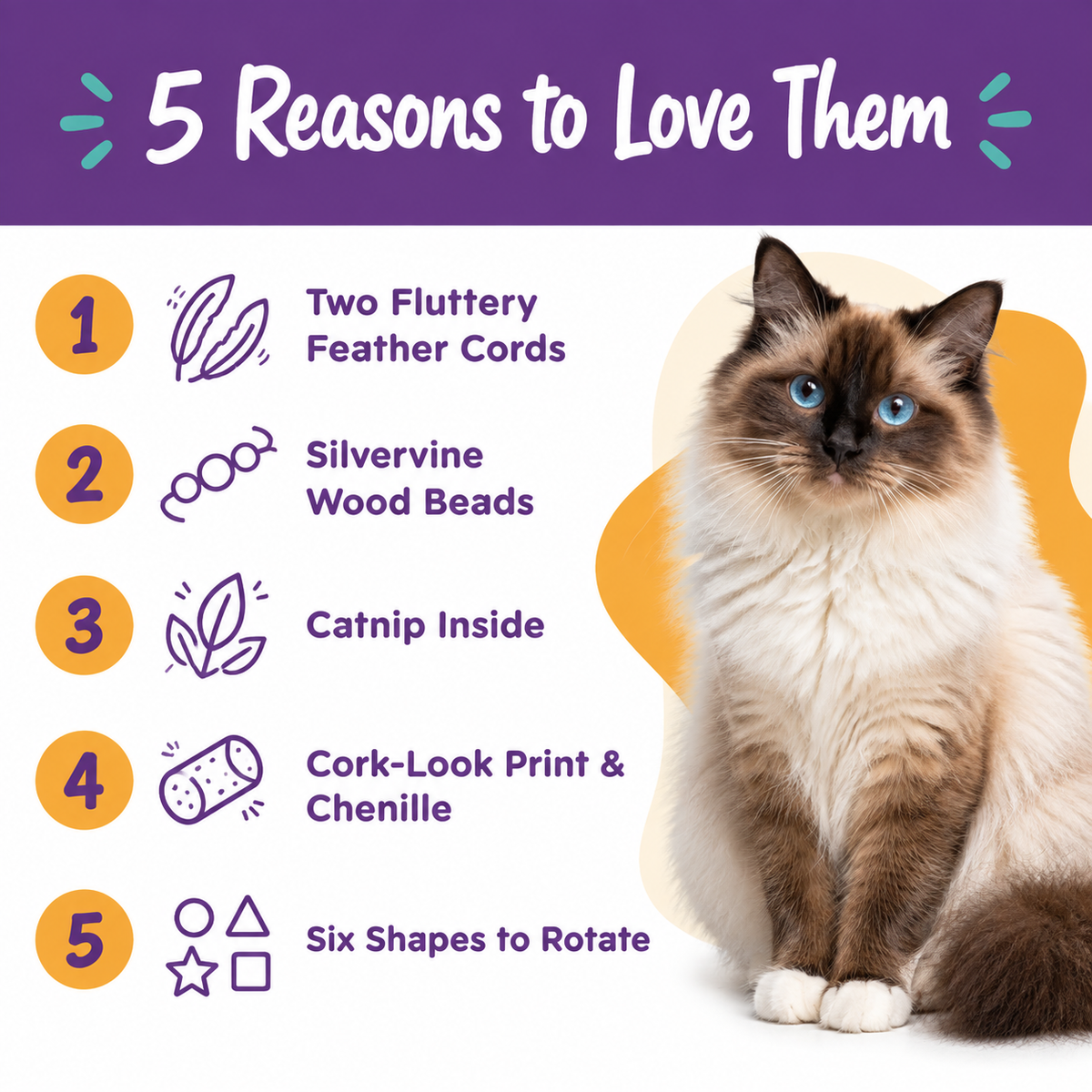5 reasons to love LitterBond Silvervine Bead Feather Toys