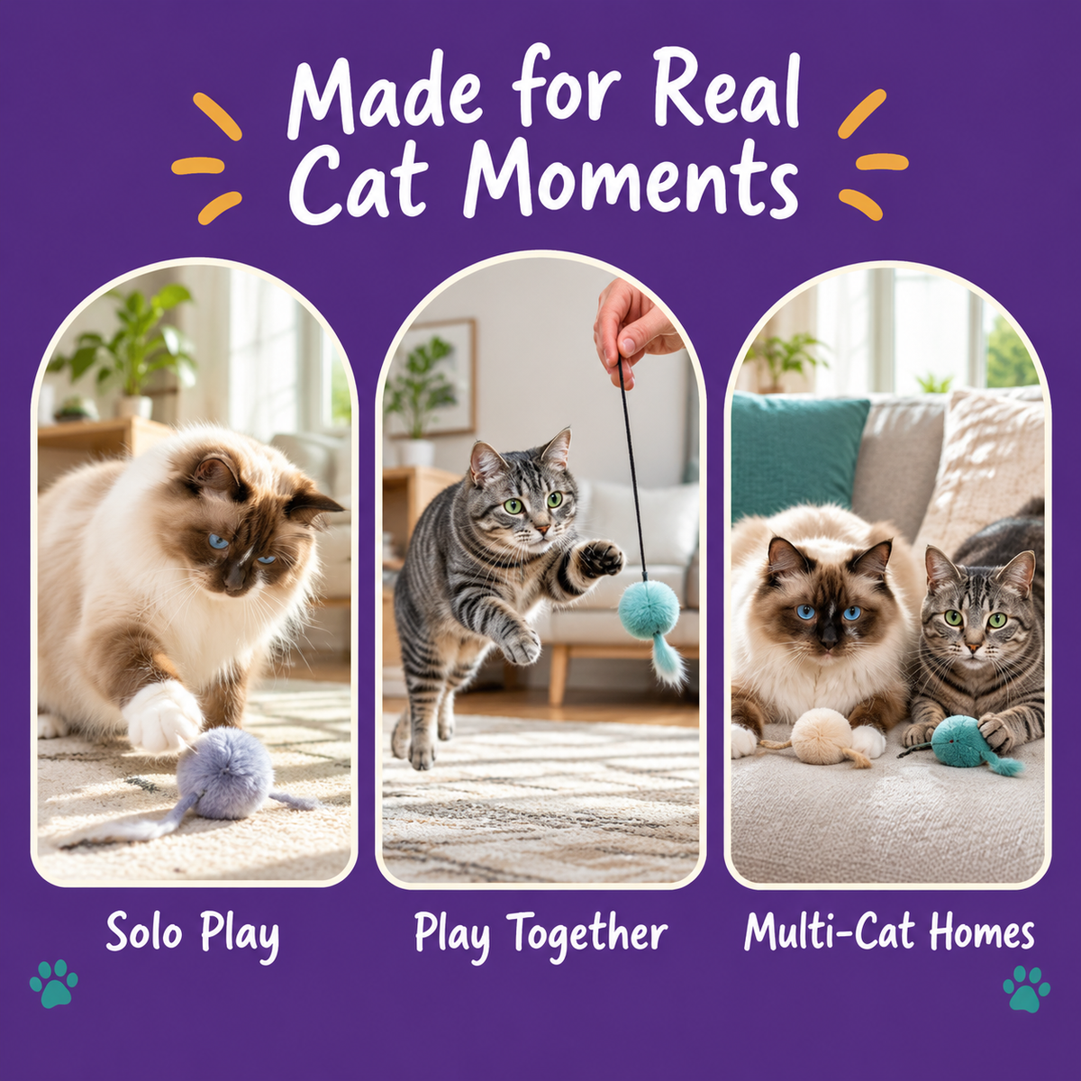 Real cat moments with LitterBond Shaggy Rainbow Catnip Monsters