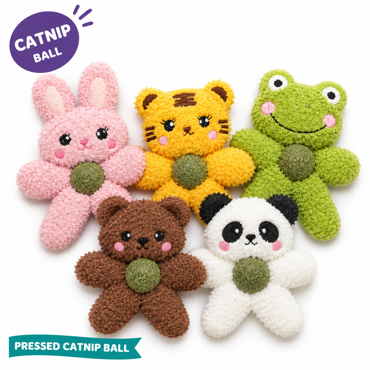 LitterBond Catnip Ball Plush Pals: catnip ball, pressed catnip ball
