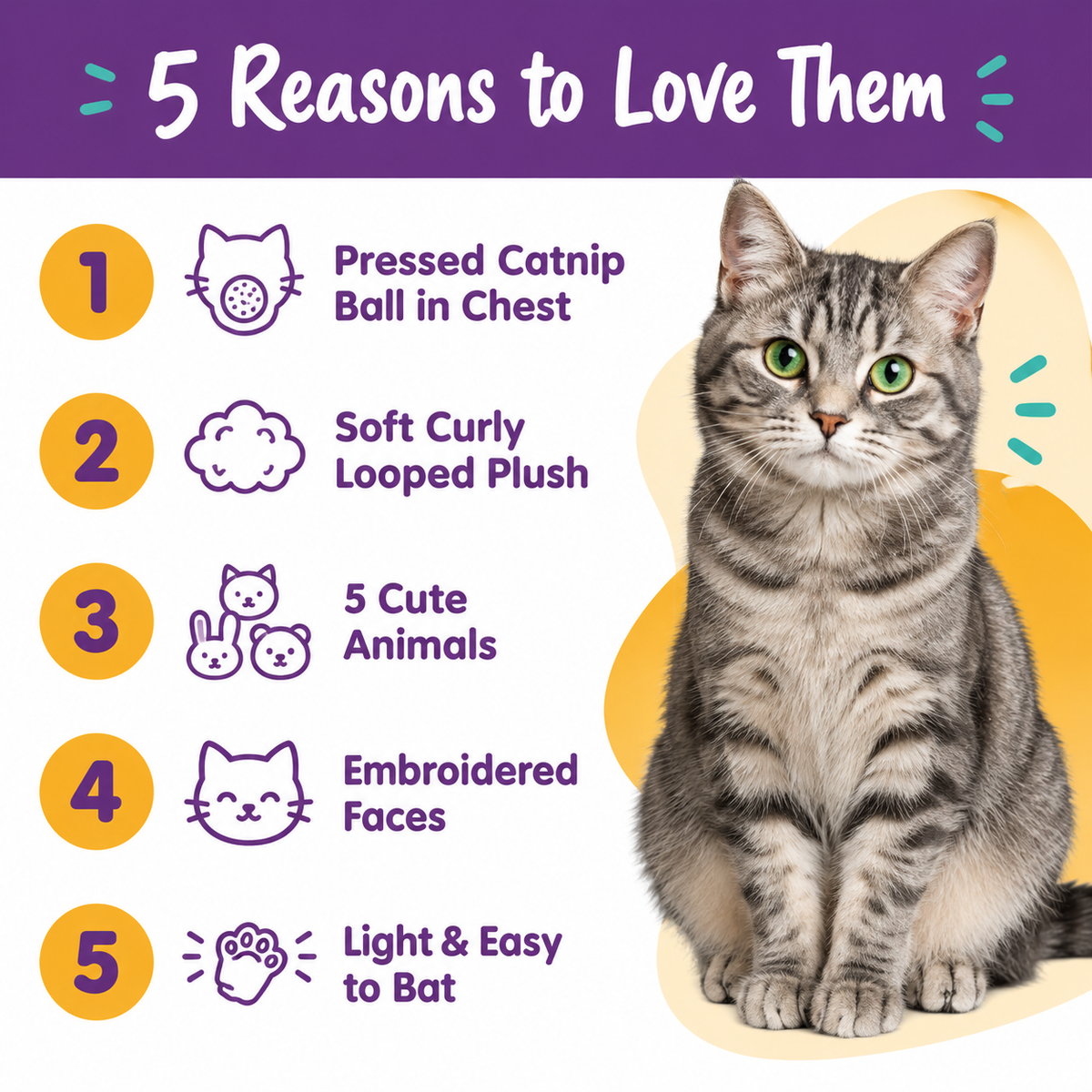 5 reasons to love LitterBond Catnip Ball Plush Pals