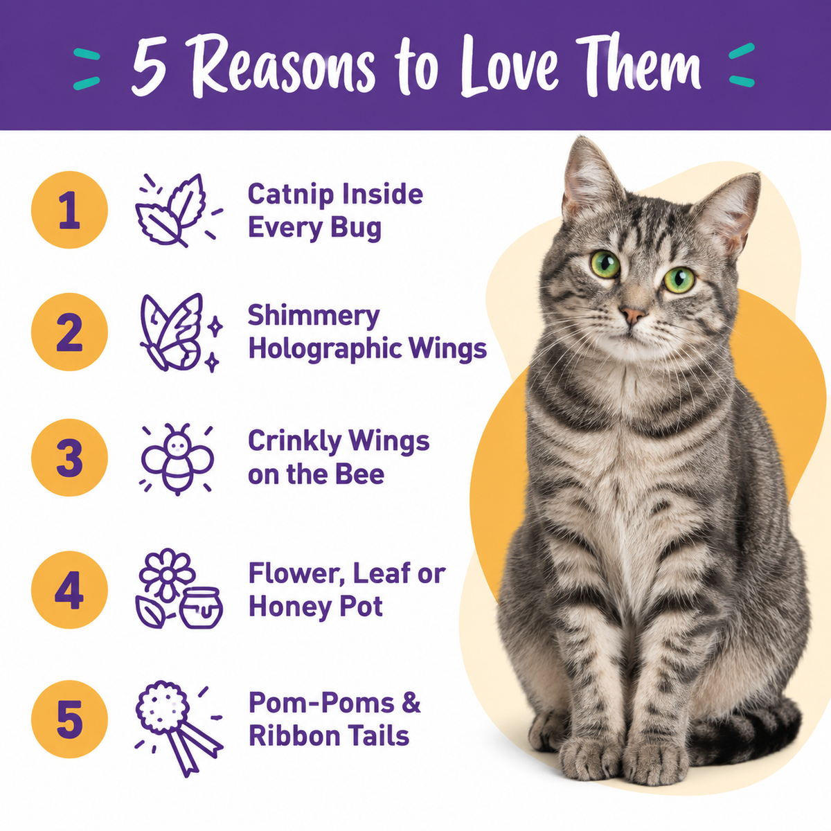 5 reasons to love LitterBond Bug & Bloom Catnip Toys
