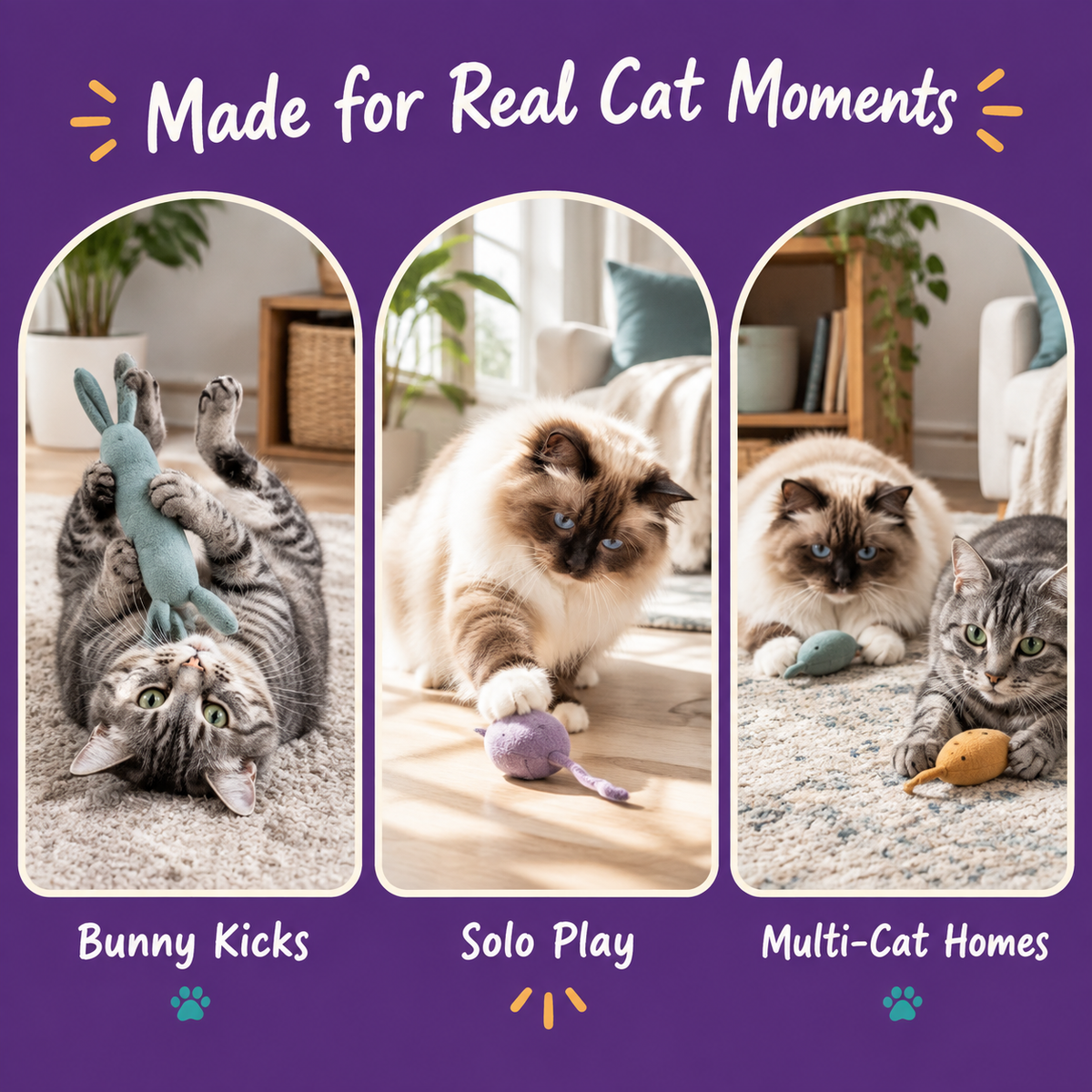 Real cat moments with LitterBond Handy Tool Catnip Kickers