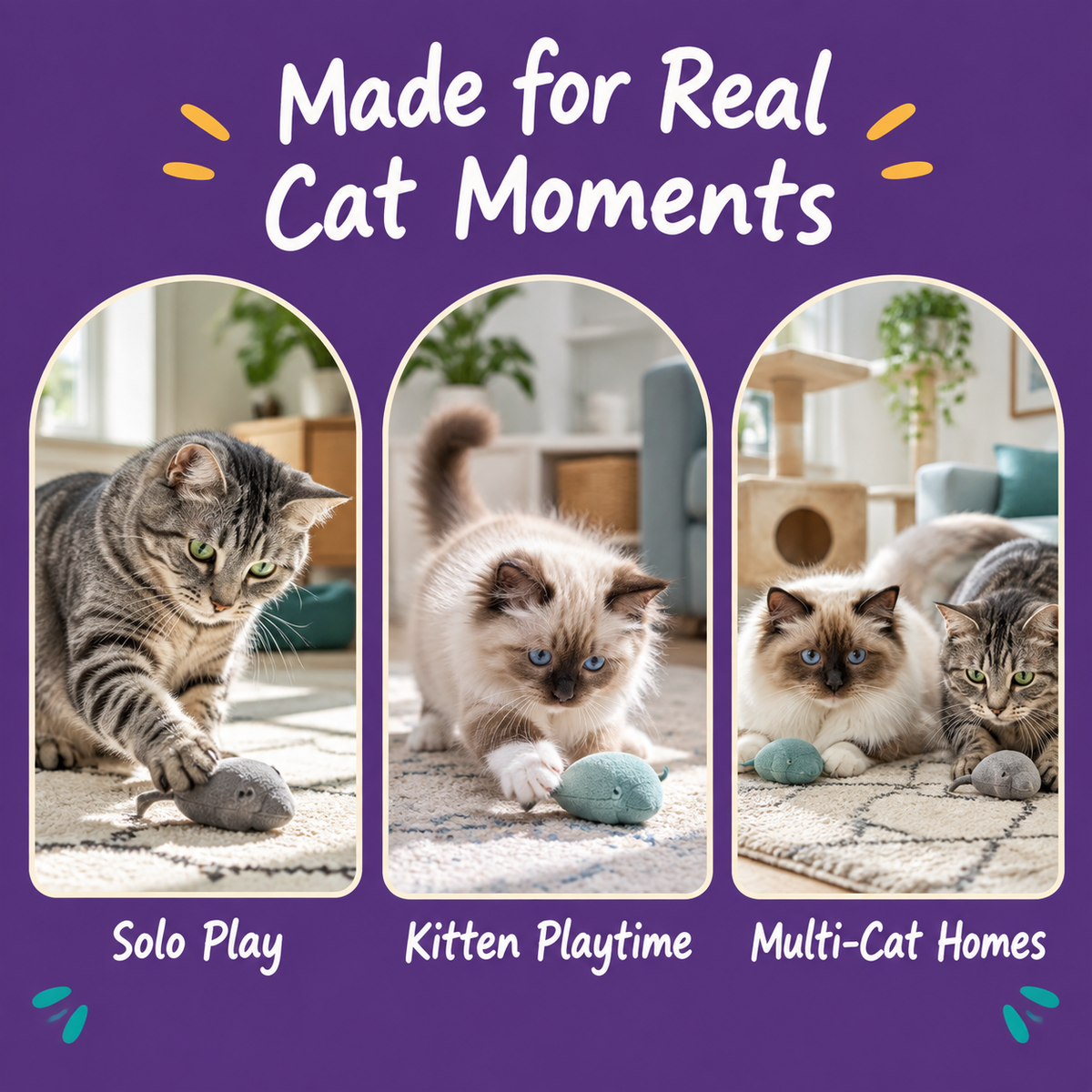 Real cat moments with LitterBond Foodie Catnip Plush Trios