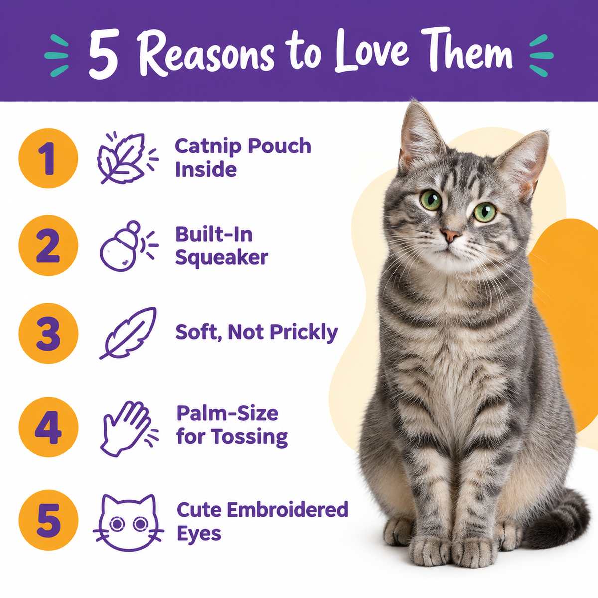 5 reasons to love LitterBond Squeaky Catnip Hedgehogs