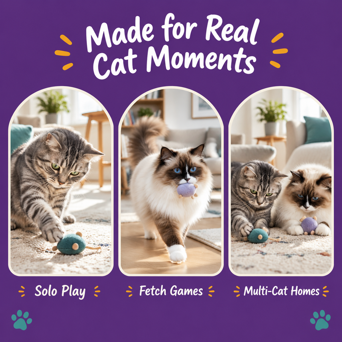 Real cat moments with LitterBond Squeaky Catnip Hedgehogs