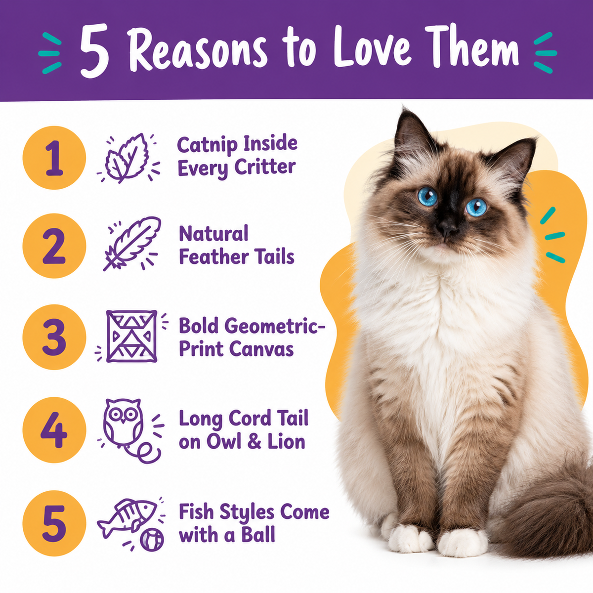 5 reasons to love LitterBond Boho Feather Tail Catnip Toys