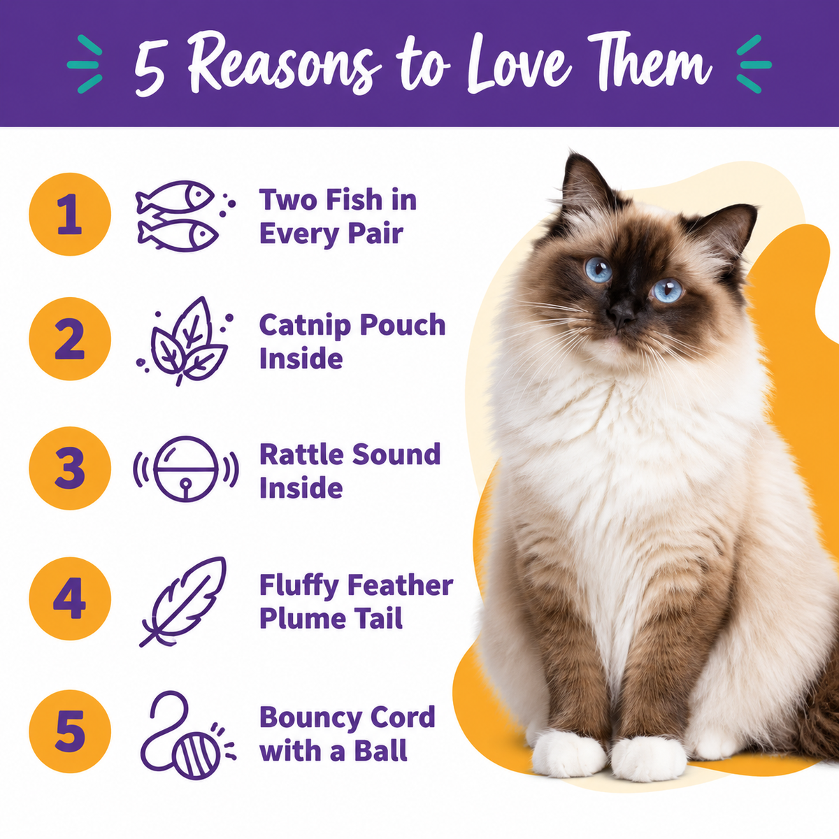5 reasons to love LitterBond Rattle Catnip Fish Pairs