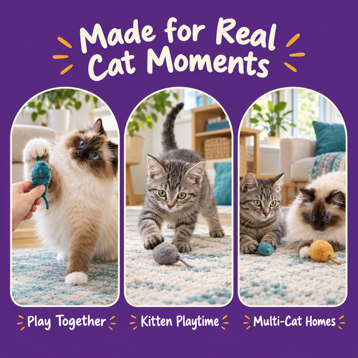 Real cat moments with LitterBond Rattle Catnip Fish Pairs