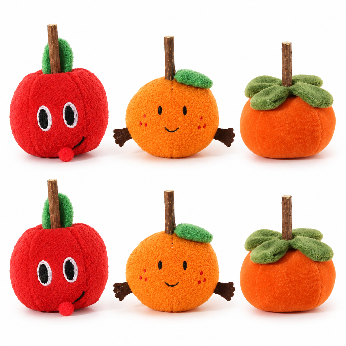 LitterBond Mini Fruit Silvervine Toys, assorted 6-pack on a white background