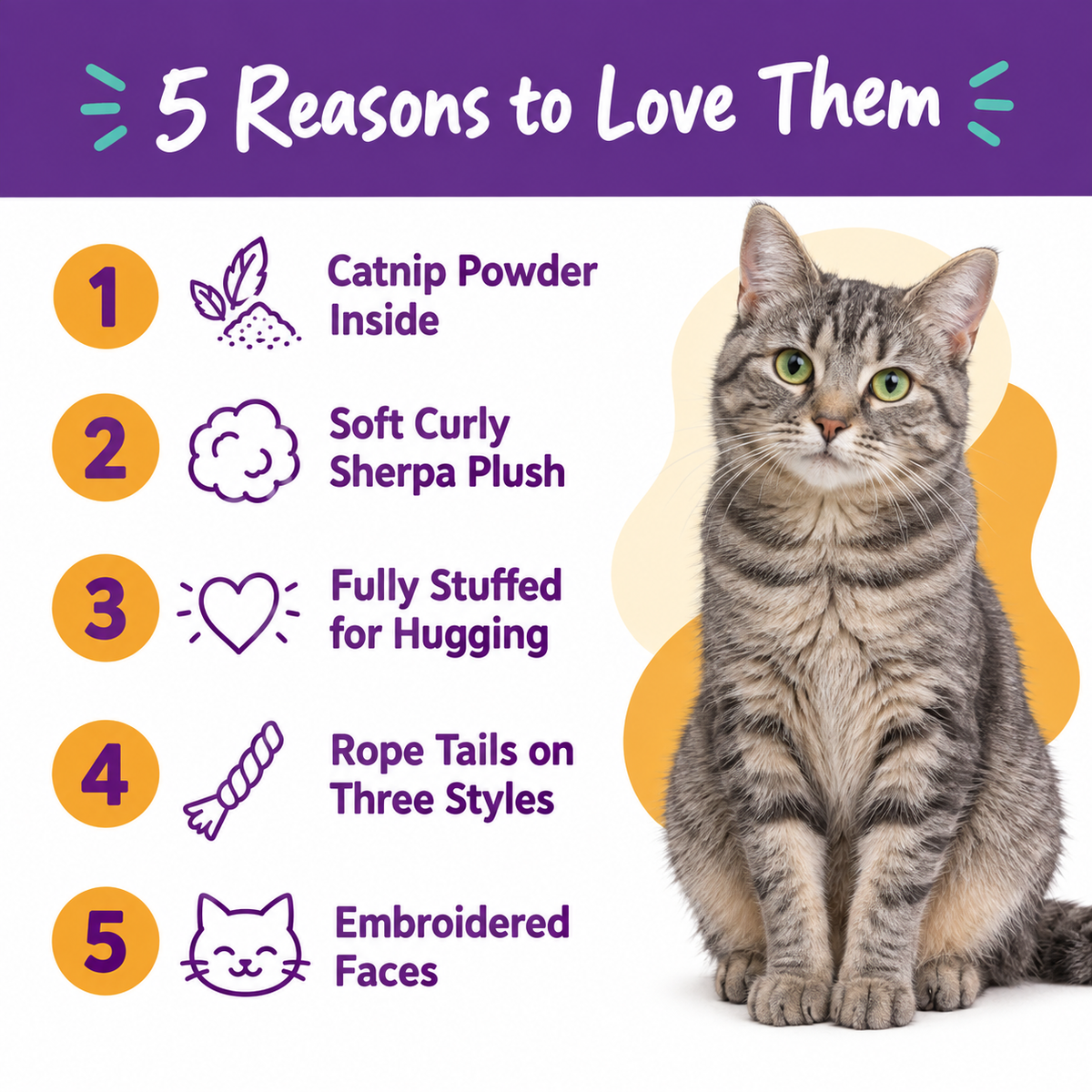 5 reasons to love LitterBond Curly Sherpa Catnip Animals