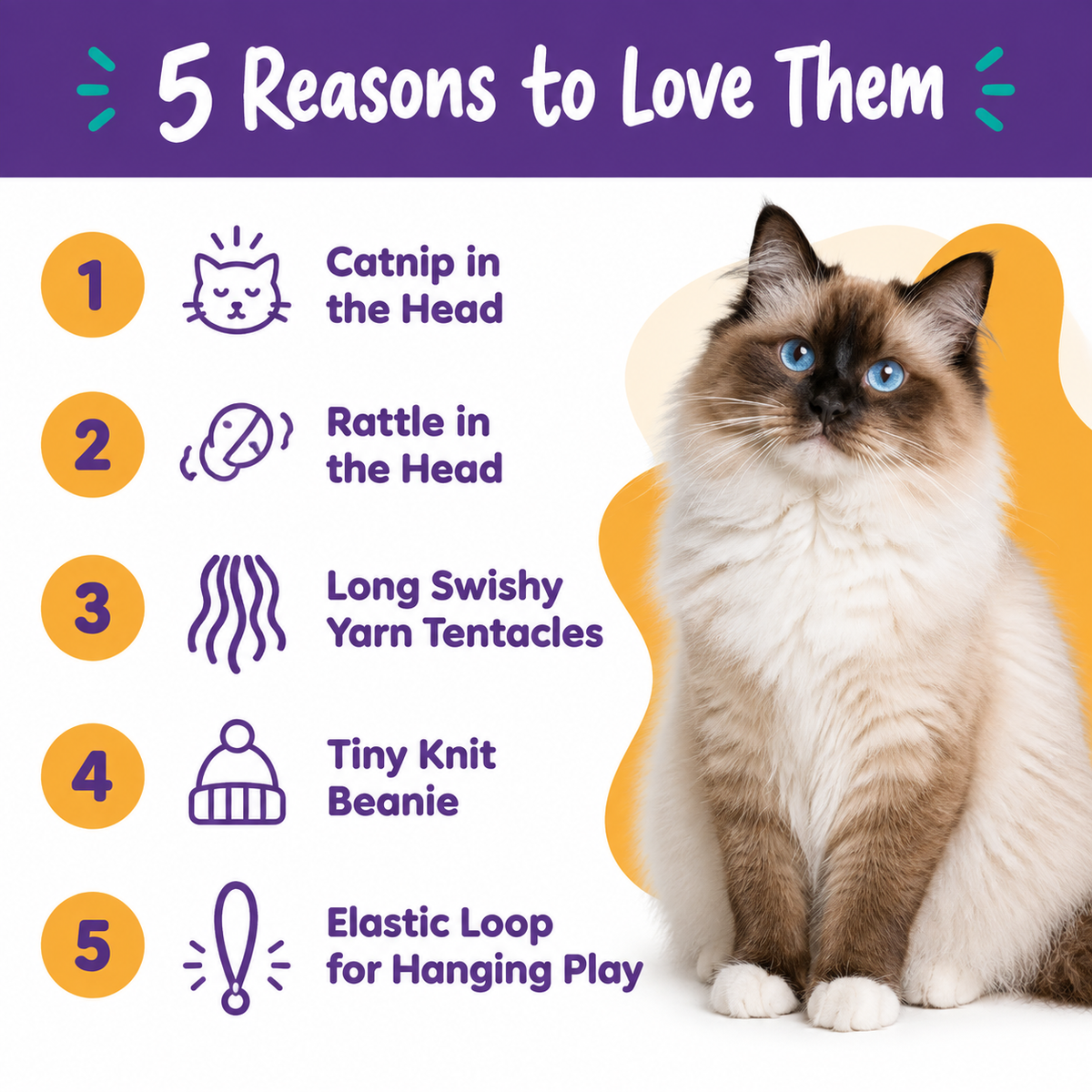 5 reasons to love LitterBond Catnip Yarn Octopuses