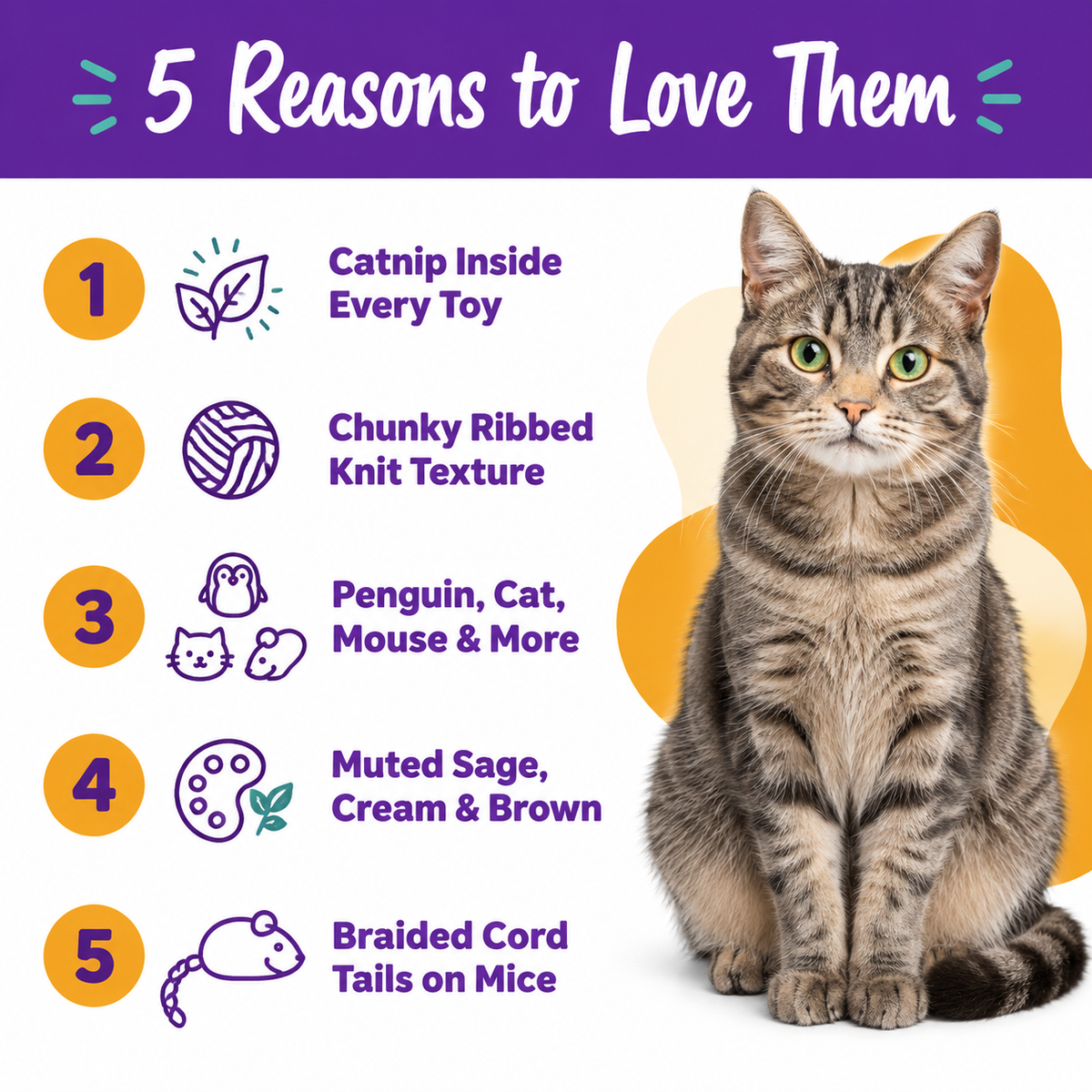 5 reasons to love LitterBond Chunky Knit Catnip Toys