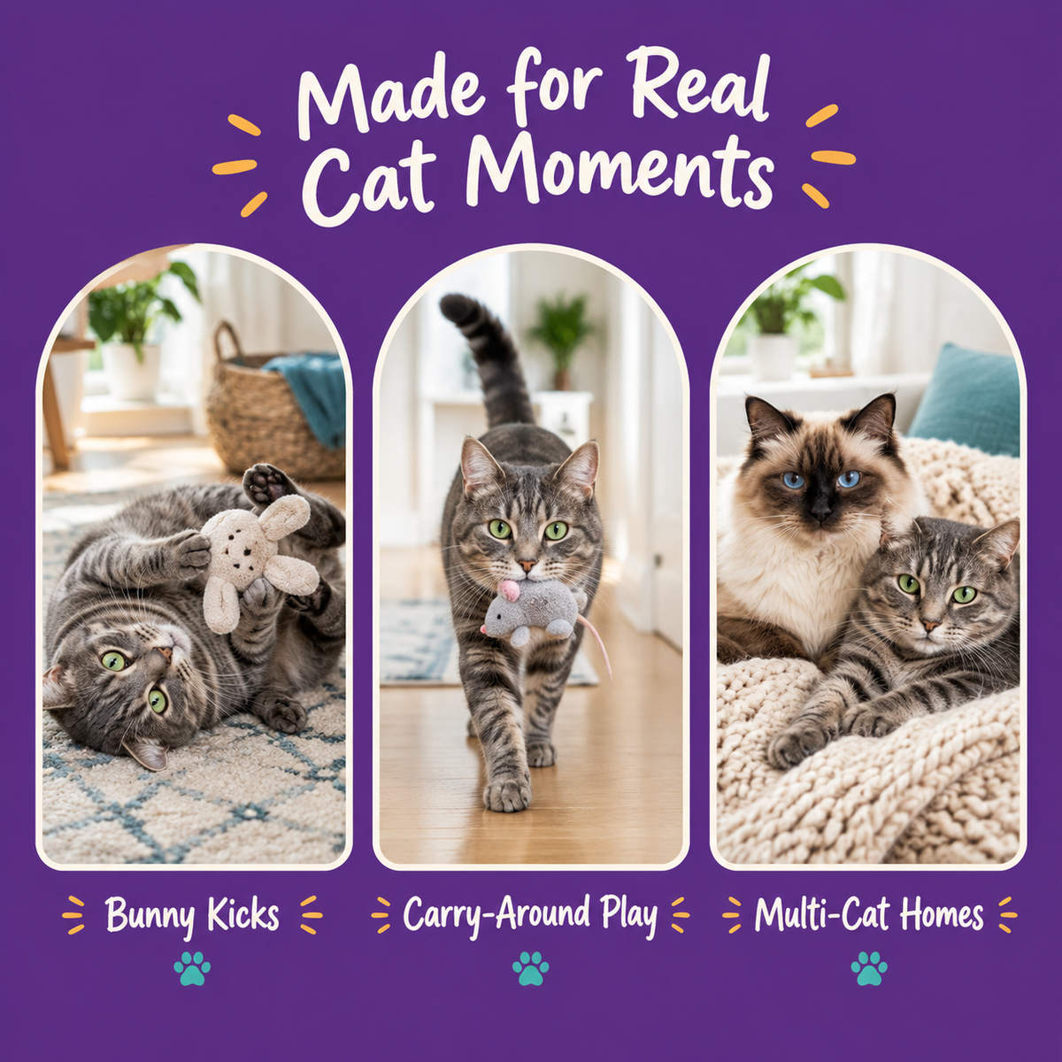 Real cat moments with LitterBond Chunky Knit Catnip Toys