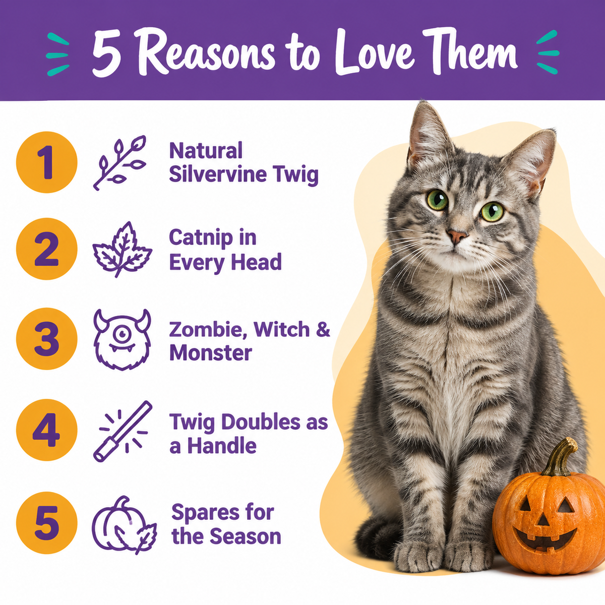 5 reasons to love LitterBond Spooky Silvervine Stick Pals