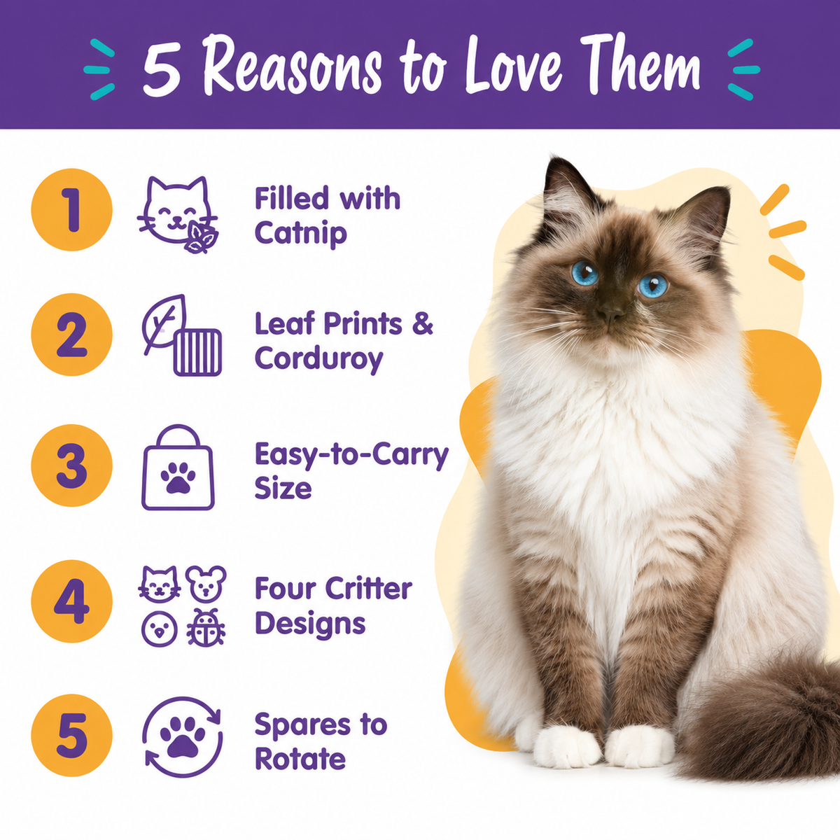 5 reasons to love LitterBond Tropical Leaf Catnip Critters