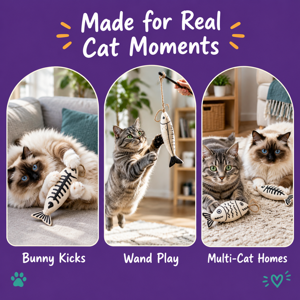 Real cat moments with LitterBond Ink Sketch Catnip Fish