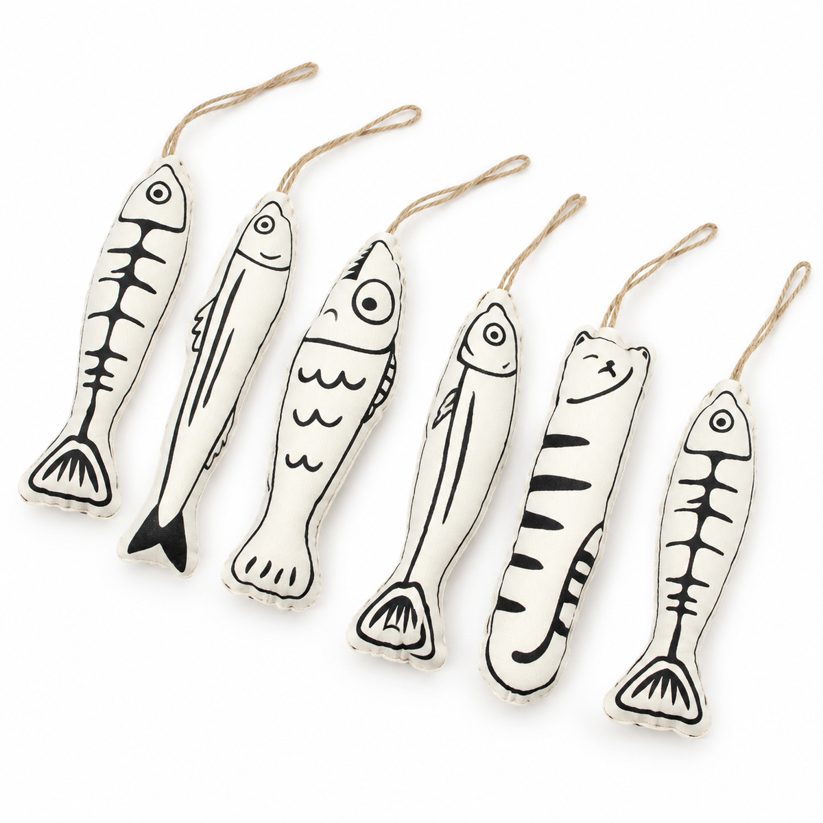 LitterBond Ink Sketch Catnip Fish, assorted 6-pack on a white background