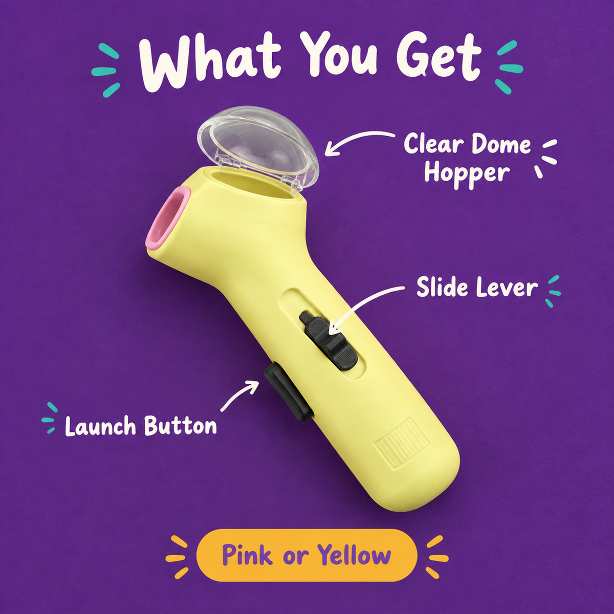 LitterBond Pastel Pocket Treat Launcher - what you get