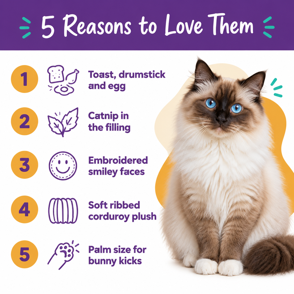 LitterBond Breakfast Buddy Catnip Plushies - 5 reasons to love it