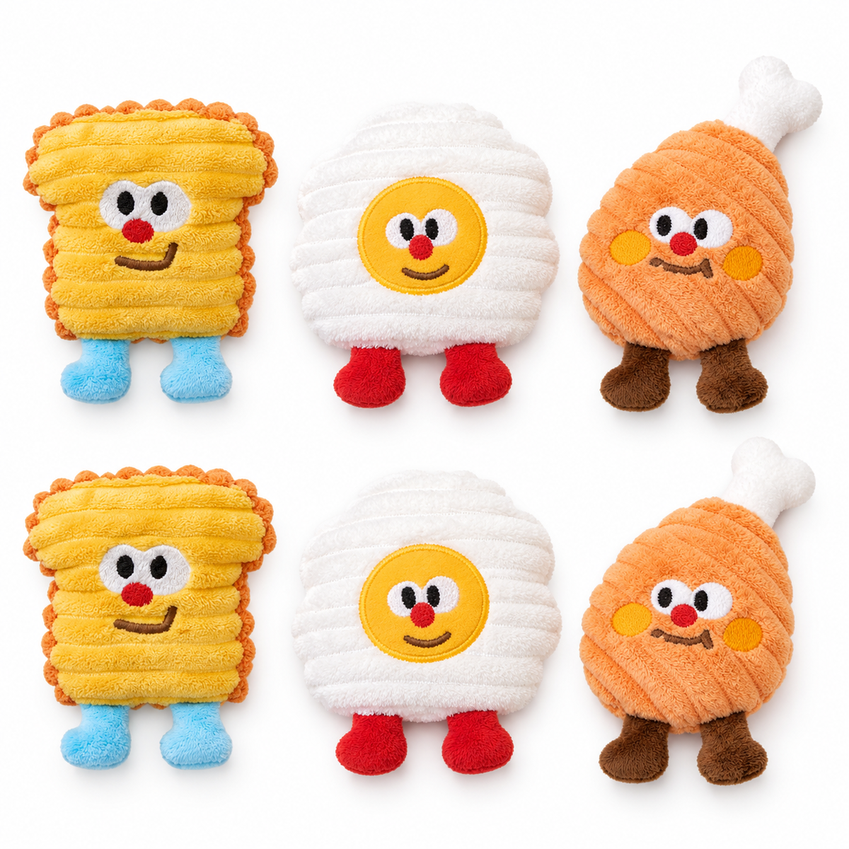 LitterBond Breakfast Buddy Catnip Plushies - 6-pack on white background