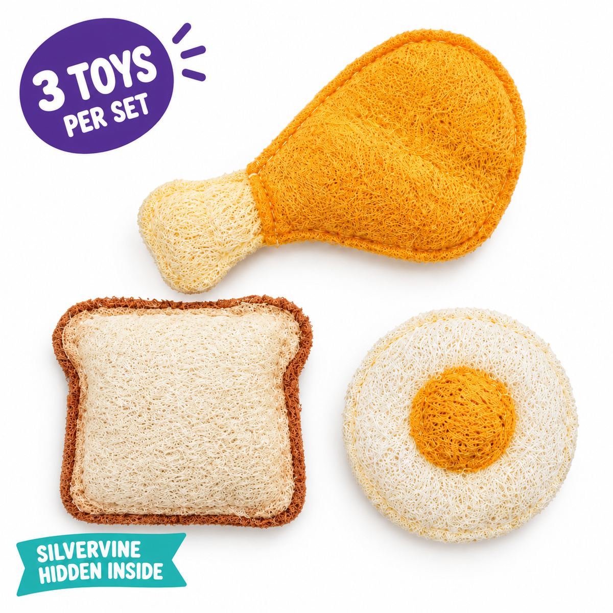 LitterBond Loofah Breakfast Silvervine Chews - key features
