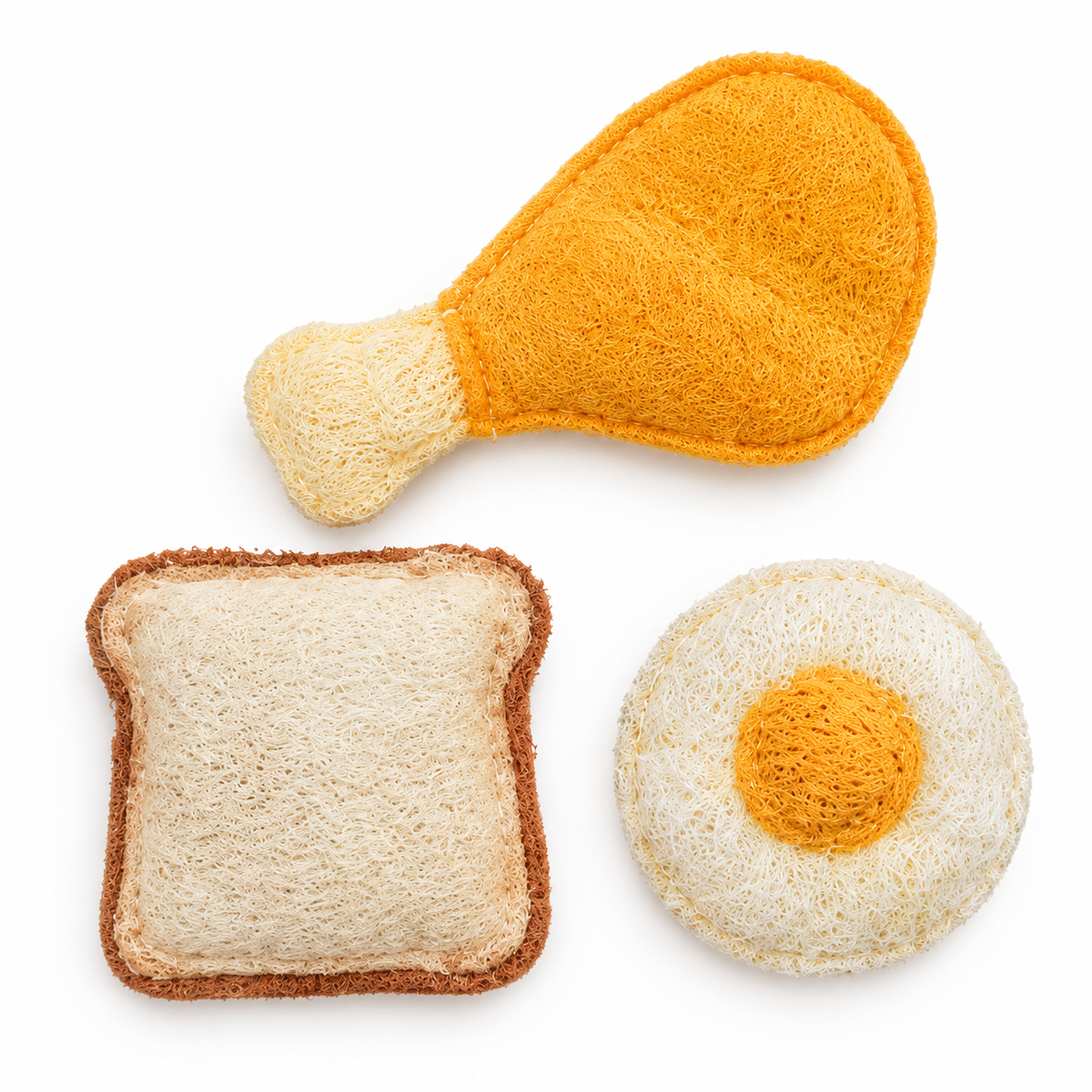 LitterBond Loofah Breakfast Silvervine Chews on white background