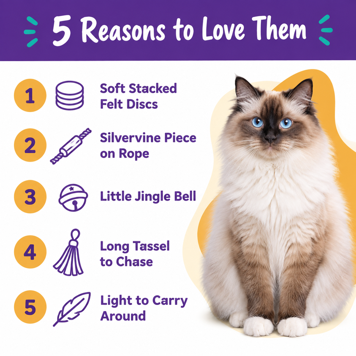 LitterBond Felt Caterpillar Chew Ropes - 5 reasons to love it