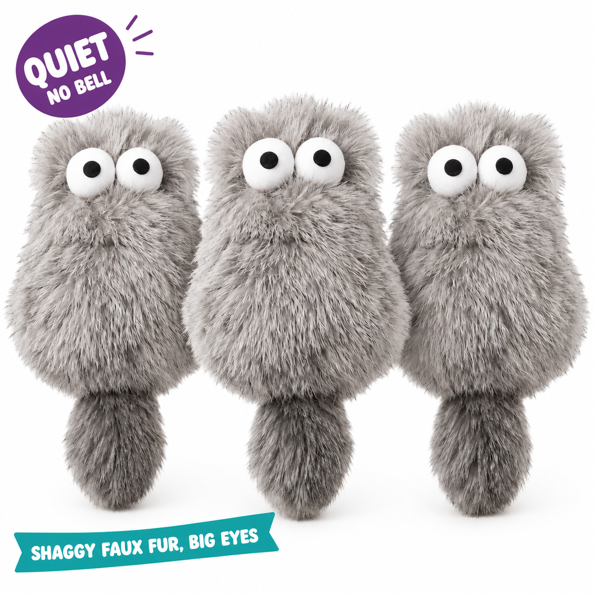 LitterBond Big-Eye Fuzzy Owl Kickers - key features