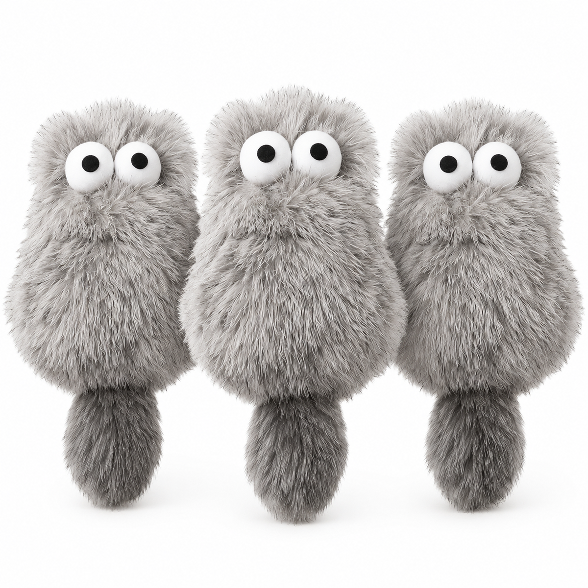 LitterBond Big-Eye Fuzzy Owl Kickers on white background