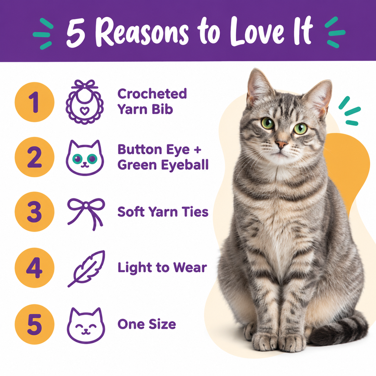 5 reasons to love the LitterBond Crochet Monster-Eye Bib